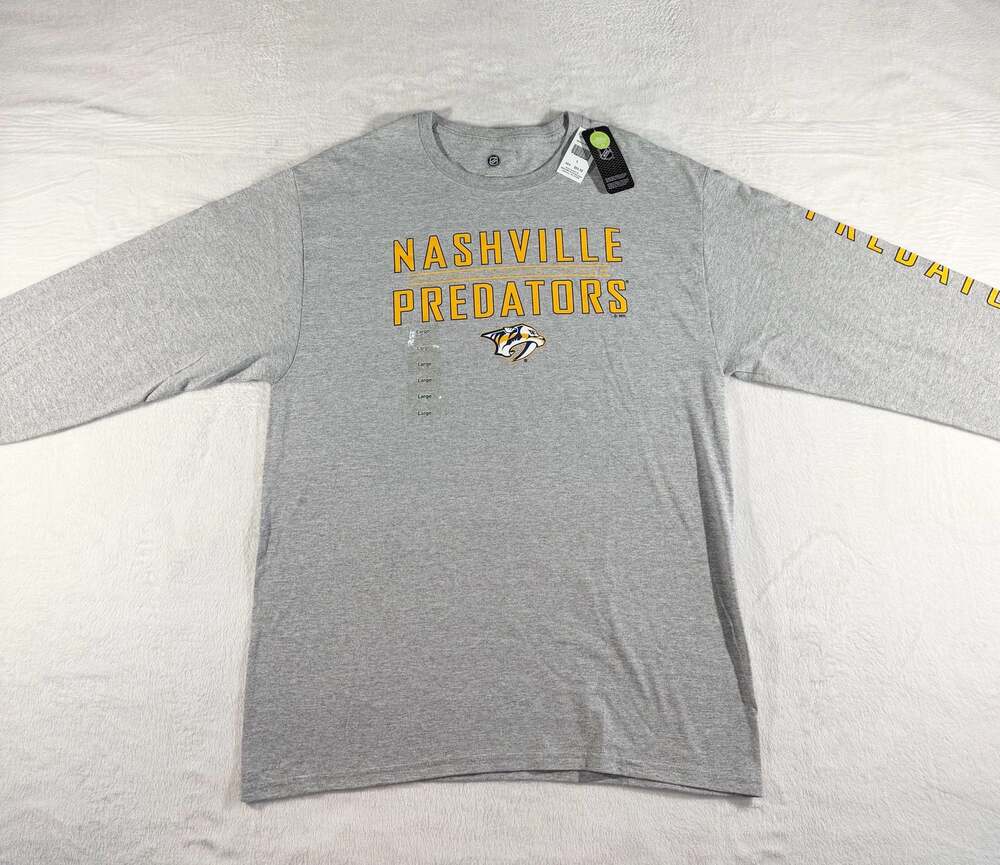 Nashville Predators NHL Official Licensed Product Heather Gray L/S T-Shirt, L